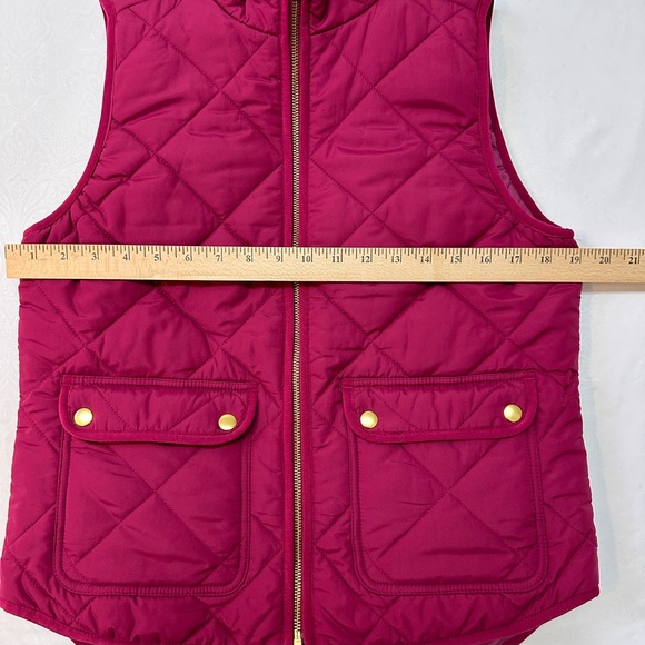 J. Crew Fuchsia Quilted Vest with Gold Zipper - Picture 5 of 10
